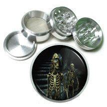 Skeletons D2 Aluminum Herb Grinder 2.5" 63mm 4 Piece Death Skulls - £13.36 GBP