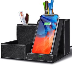 Topmade Fast Wireless Charger With Desk Organizer,Desk Storage,Multifunctional - £32.63 GBP