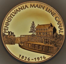 Pennsylvania Main Line Canal 150th Anniversary Solid Bronze Proof Franklin Mint - £23.18 GBP