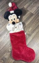 Vintage Mickey Mouse Plush 3D Christmas Stocking Disneyland Walt Disney - $22.29 CAD