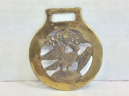 Vintage Horse Brass Medallion Eagle Falcon Bird England - £7.15 GBP