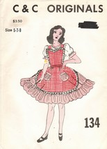 Misses C &amp; C Originals Square Dance Circle Skirt Apron Dress Sew Pattern... - $14.99