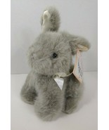 Dakin 1992 vintage plush gray bunny rabbit Whiskers white satin bow FLAW - $9.89