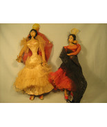 [h7] Two Vintage Dolls 12&quot; Tall SPANISH SENORITAS 1930-40&#39;s ? - £28.11 GBP