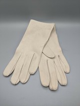 Vintage Beige Dress Gloves Calfskin Leather Doeskin Western Germany Size 6 - $18.69