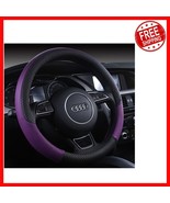 Eco-Friendly Purple Faux Leather Steering Wheel Cover - Soft &amp; Breathabl... - $530.50 MXN