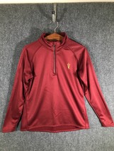 Knights Apparel Womens Running Jacket Size XL Red Long Sleeve 1/4 Zip Pullover - £10.01 GBP