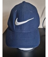 Nike Golf hat baseball cap blue swoosh one size adjustable. small mark o... - $13.81