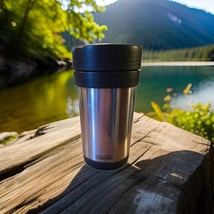 Thermos 14oz Stainless Steel Travel Jar Black Silver Hot Cold Coffee Foo... - $11.88