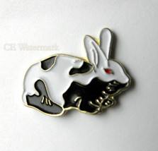Bunny Spotted Red Eye Rabbit White Black Animal Wildlife Lapel Pin Badge 1 Inch - £4.52 GBP