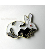 BUNNY SPOTTED RED EYE RABBIT WHITE BLACK ANIMAL WILDLIFE LAPEL PIN BADGE... - $5.64