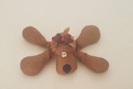 Hallmark Rodney Reindeer Nylon Plush Stuffed Animal Christmas Red Bow Small 5&quot; - £7.79 GBP
