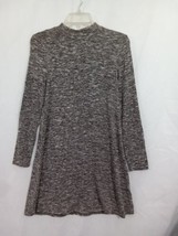 Charlotte Russe Tee Shirt Dress Gray Black Medium Long Sleeve - £8.87 GBP