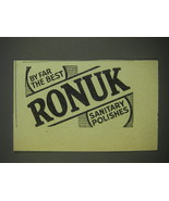 1949 Ronuk Sanitary Polishes Ad - By far the best - £14.78 GBP