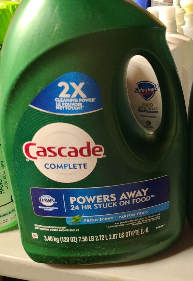 Cascade Complete Dishwasher Detergent Gel w Dawn Fresh Scent 120oz ea