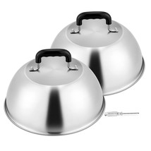 Melting Dome Set Of 2, Stainless Steel Large 12In Basting Steaming Cover... - $38.99