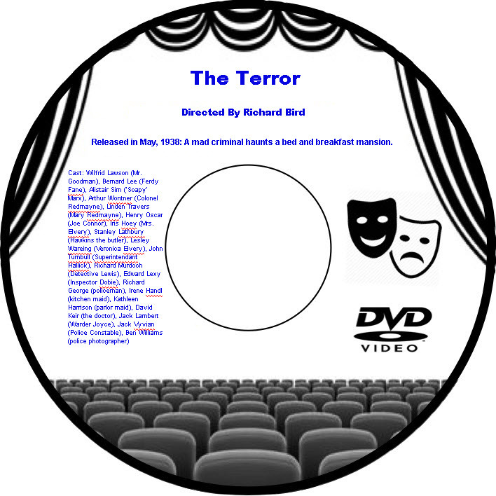 The Terror 1938 DVD Film Mystery Wilfrid Lawson Bernard Lee Alistair Sim Arthur