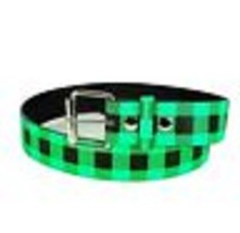 Checker Printed Leather Belt Checkered Unisex Mens Womens Plaid Punk Got... - $19.07 CAD