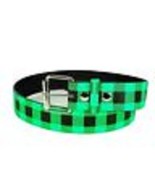Checker Printed Leather Belt Checkered Unisex Mens Womens Plaid Punk Got... - $19.03 CAD