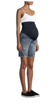 Time And Tru Womens Maternity Jean Shorts Full Belly Sz XL 16-18 Stretch - £7.05 GBP