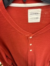 Billy Reid Textured Wool-Blend Henley Sweater Men&#39;s Orange XxL - $69.13