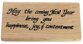 Touche Rubber Stamp Happy New Years Card Making Sentiment Words Happiness Joy - £7.18 GBP