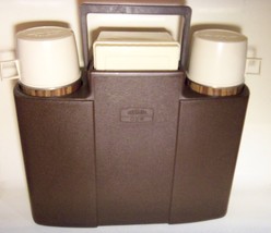 Vintage Thermos Brand Double Thermos W Storage Box Picnic Tote Nice - £51.43 GBP