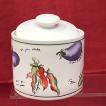 Sakura &quot;Garden Delight&quot; Stoneware by Sue Zipkin ~ Sugar Bowl &amp; Lid Veget... - $14.36
