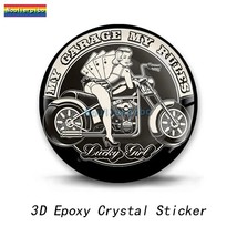 3D Dome Gel Sticker Old Shool  Biker Retro Gril Decal Car Body Decoration Motorc - £35.99 GBP