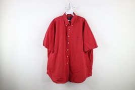 Vintage 90s Ralph Lauren Mens 2XL Faded Blake Short Sleeve Button Down Shirt Red - $44.50