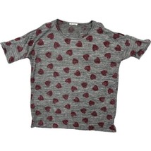 Bombom Womens Shirt Size XL Grey &amp; Pink Hearts Valentines Shirt - £7.77 GBP