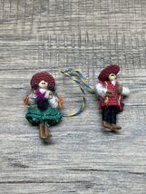 Vintage Handmade Miniature Mexican Dolls Boy &amp; Girl Travel Souvenir KG - $9.89