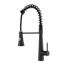 Commercial Matte Black Kitchen Faucet with Pull Down Sprayer and Magnetic - $149.16