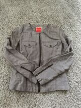 Isaac Mizrahi For Target Full Zipper Blazer Jacket Size Small Brown Roun... - €17,16 EUR