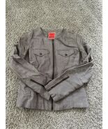 Isaac Mizrahi For Target Full Zipper Blazer Jacket Size Small Brown Roun... - $27.59 CAD