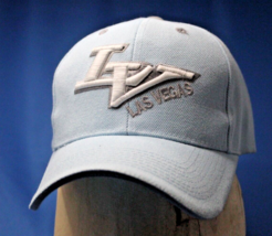Las Vegas Light Blue Baseball Hat Cap LV Adjustable Strap Embroidered - £7.75 GBP