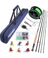 4-Piece Lightweight Graphite Fly Fishing Rod and Reel Starter Kit - $153.09 CAD