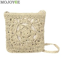 Bohemian Woven  Out Beach Bag Women Crochet Fringed Straw Clutch Handmade Day Cl - £124.09 GBP