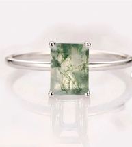 Antique Green Moss Agate 925 Solid Sterling Silver Gemstone Ring, Handmade ring - £25.20 GBP