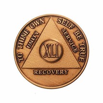 41 Year Antique Bronze AA (Alcoholics Anonymous)-Sober-Sobriety-Birthday-Medalli - £2.28 GBP