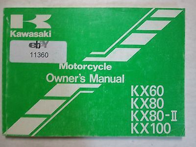 1999 Kawasaki KX60 KX80-II KX100 Motorcycle Owners Operators Owner Manual x - $48.46