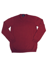 Pronto-Uomo Sweater Men 100% Extra Fine Merino Wool V-Neck Burgundy XLarge Tall - £11.85 GBP