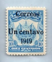 1921 EL SALVADOR Stamp - Overprint &quot;Un Centavo&quot; &quot;1919&quot;1c on 10c SC#470 1813 - £1.16 GBP