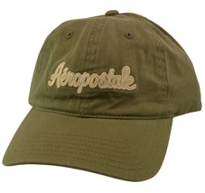 Aéropostale 1987 NY Script Logo OD Green Relaxed Fit Baseball Cap Dad Hat - £16.28 GBP