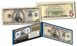 Lincoln Porthole 1923 $5 Silver Certificate Banknote design on Modern $5 US Bill - £18.76 GBP