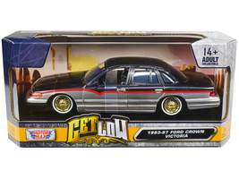 1993-1997 Ford Crown Victoria Lowrider Black Metallic and Silver with Red Stripe - £36.86 GBP