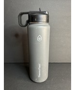 Thermo Flask Wide Mouth 24oz Bottle Black Water Bottle Flip Spout Straw ... - £7.50 GBP