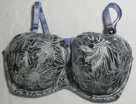 Victoria&#39;s Secret Dream Angels LILAC SILVER OVERLAY LINED DEMI Bra Size ... - £51.59 GBP