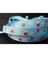 3/8&quot; BABY BOTTLE on blue grograin RIBBON - 1 yd pacifier safety pin baby... - $35.16 MXN