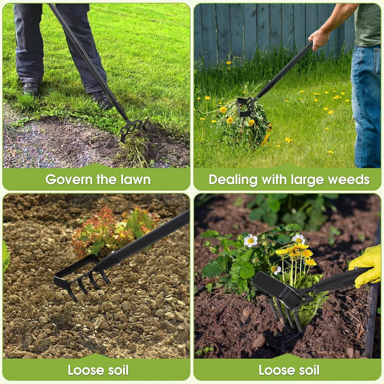 Hula Hoe Garden Tool - 2 in 1 Stirrup Action Hoe & Rake,Heavy Duty Weeding & ... Item image 6